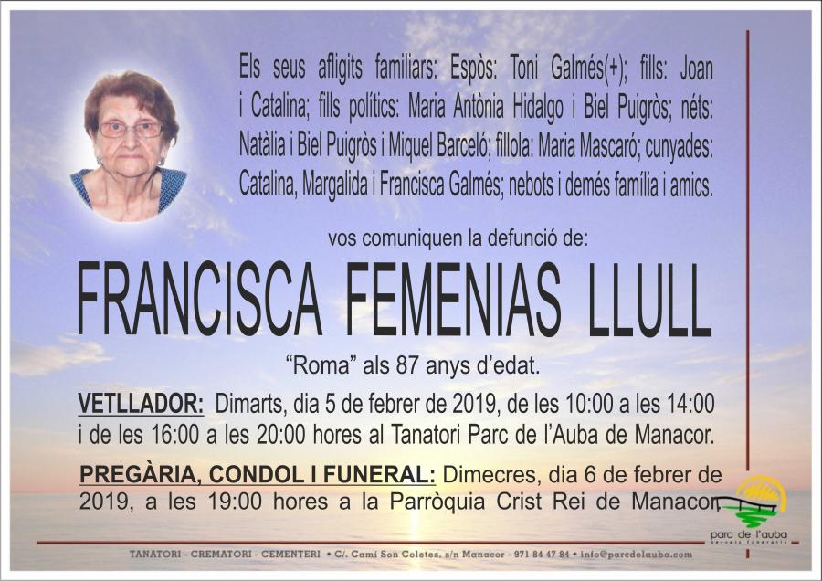 FRANCISCA FEMENIAS LLULL