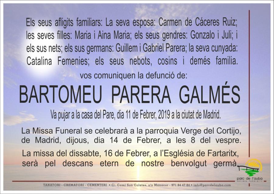 BARTOMEU PARERA GALMÉS