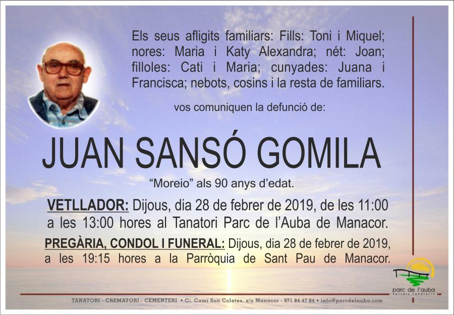 JUAN SANSÓ GOMILA