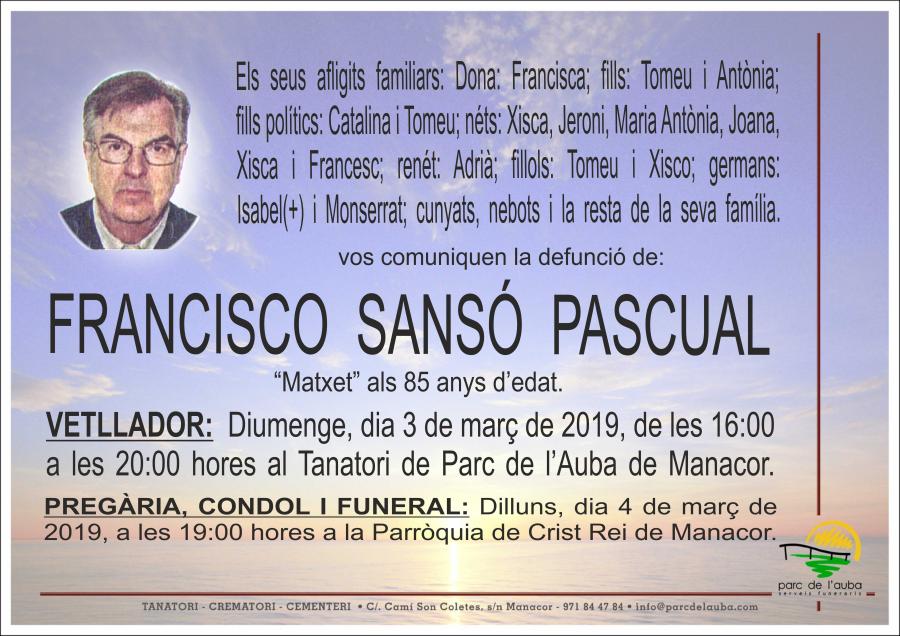 FRANCISCO SANSÓ PASCUAL