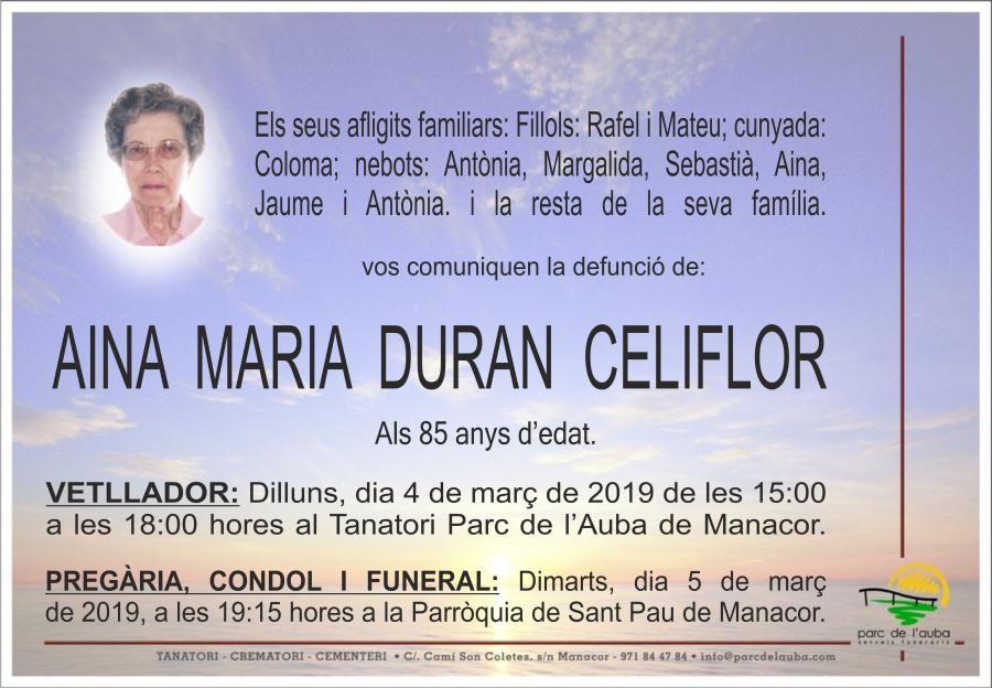 AINA MARIA DURAN CELIFLOR