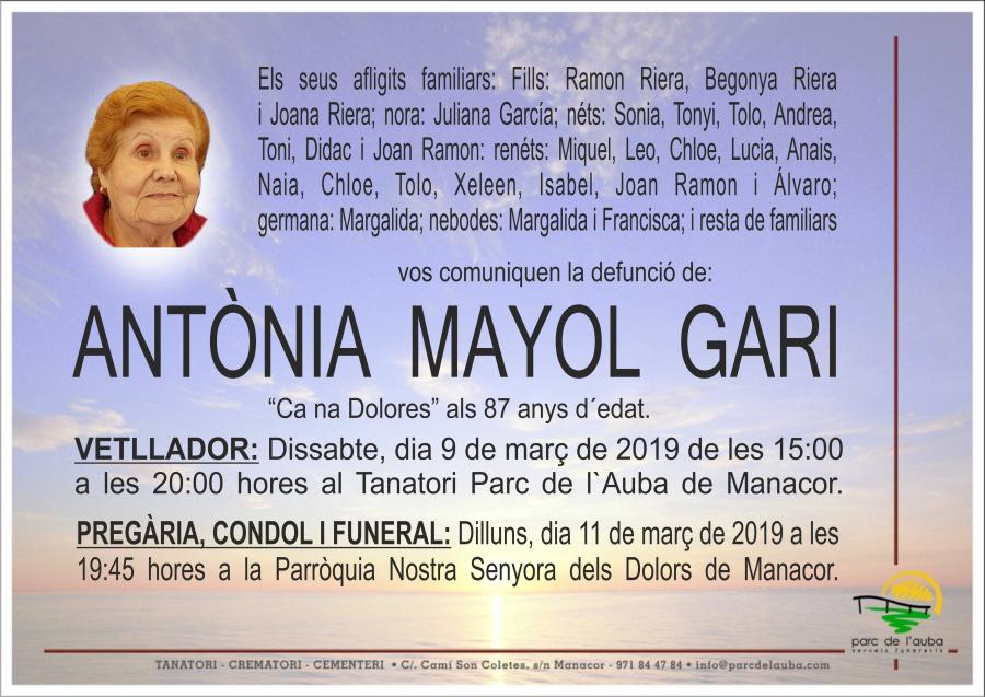 ANTÃ'NIA MAYOL GARI