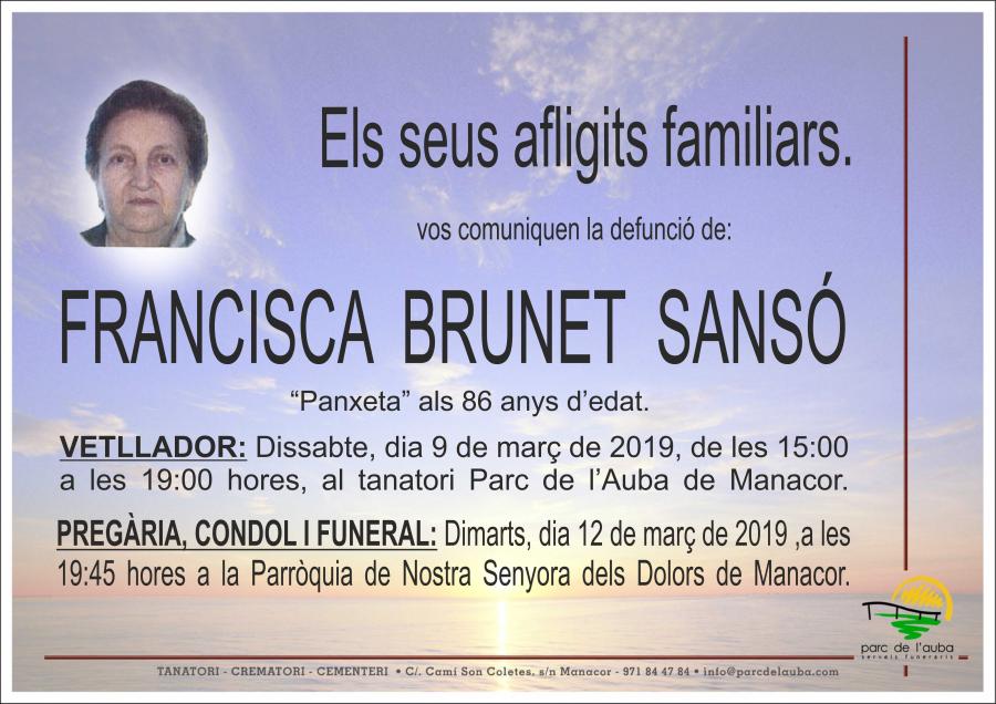 FRANCISCA BRUNET SANSÓ