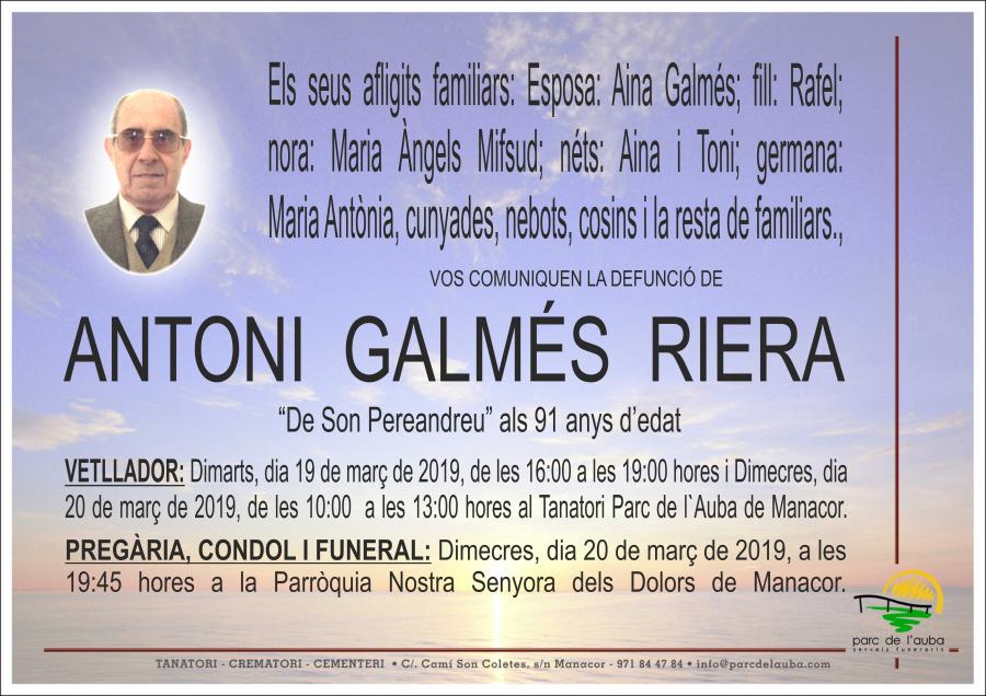 ANTONI GALMÉS RIERA