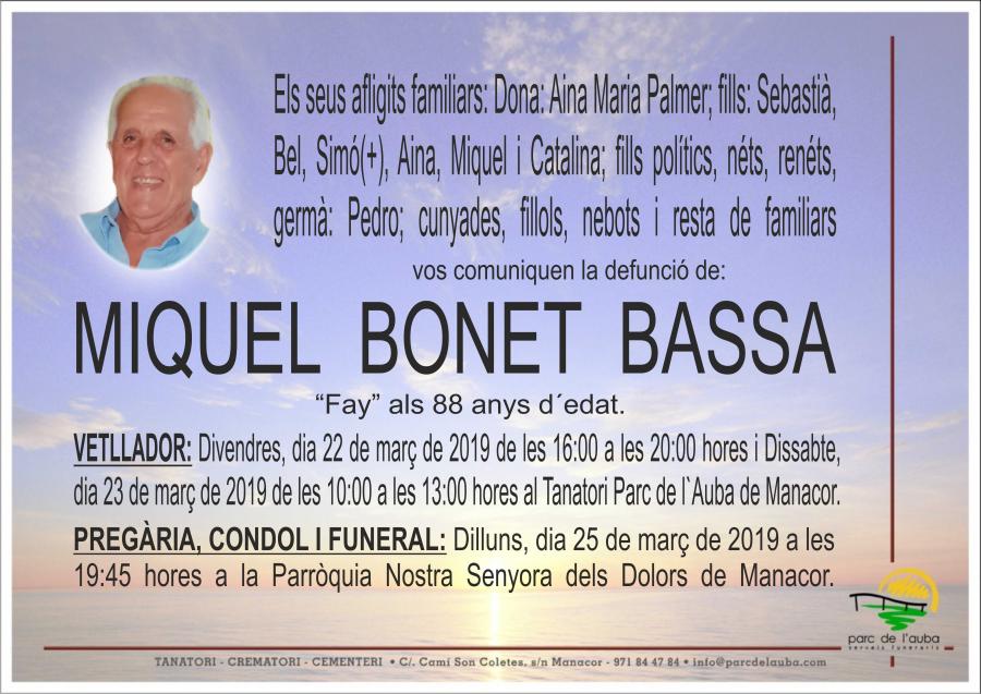 MIQUEL BONET BASSA