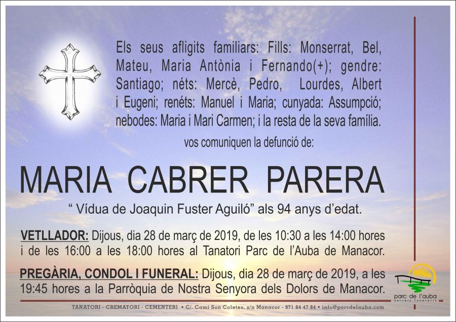 MARIA CABRER PARERA