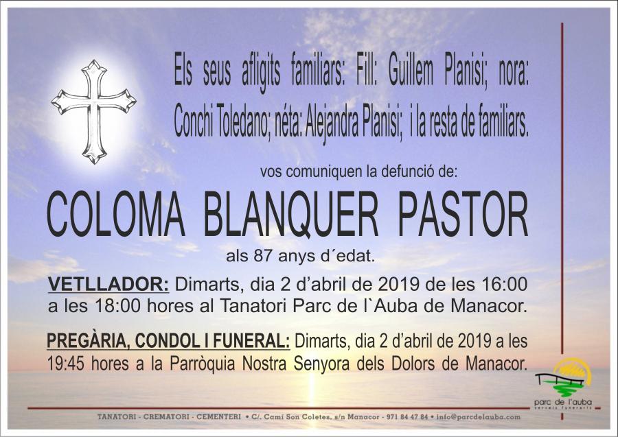 COLOMA BLANQUER PASTOR
