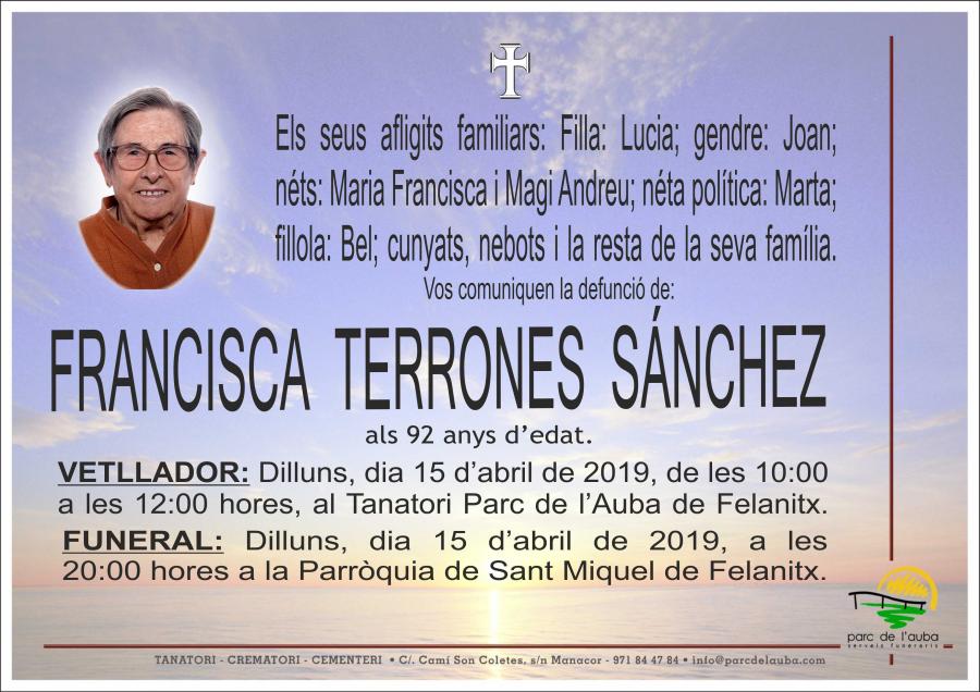 FRANCISCA TERRONES SÁNCHEZ