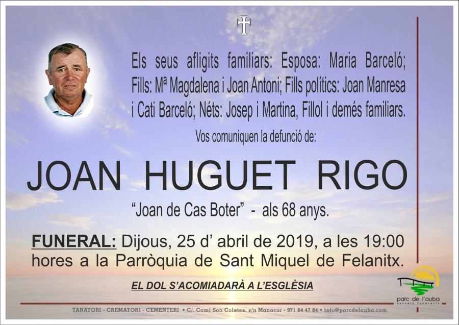 JOAN HUGUET RIGO
