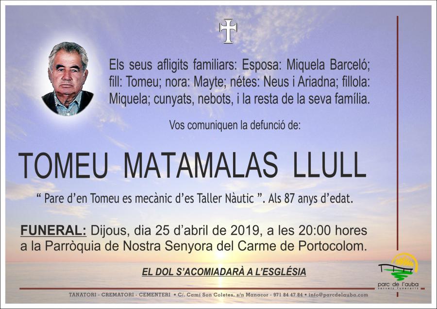 TOMEU MATAMALAS LLULL