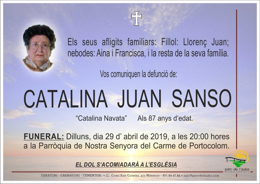CATALINA JUAN  SANSO