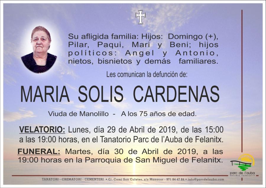 MARIA SOLIS CARDENAS