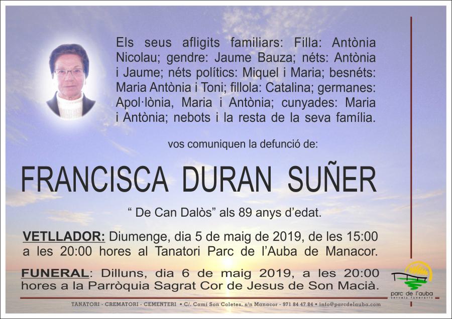 FRANCISCA DURAN SUÑER