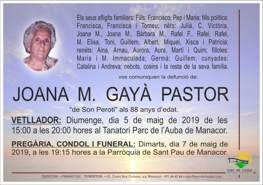 JOANA M. GAYÀ PASTOR