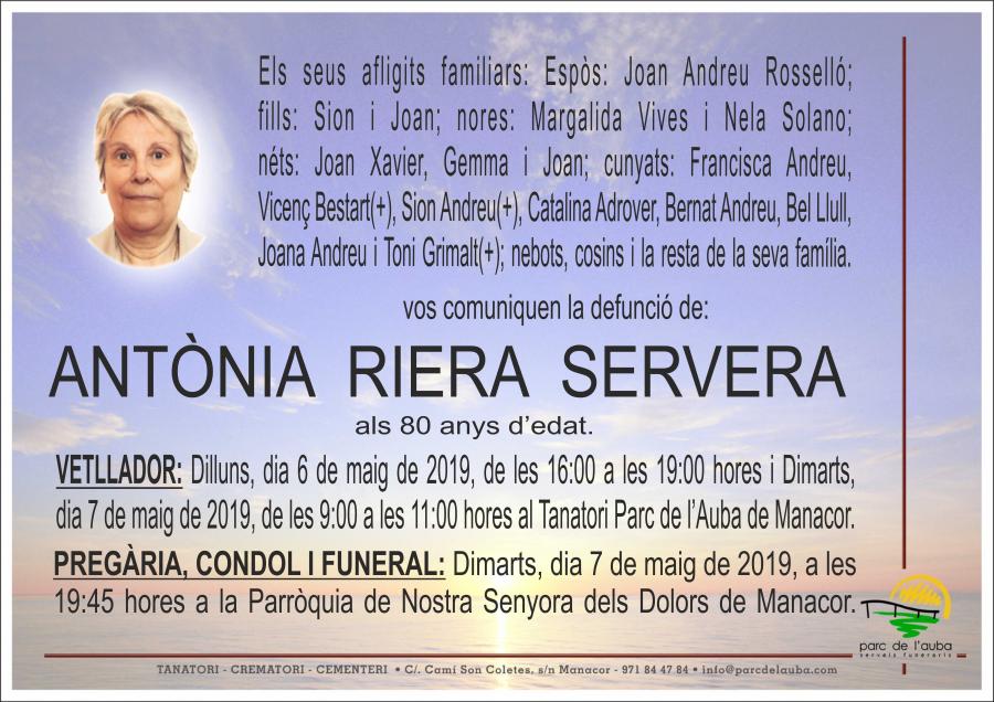 ANTÃ'NIA RIERA SERVERA