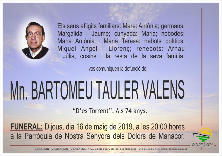 Mn. BARTOMEU TAULER VALENS