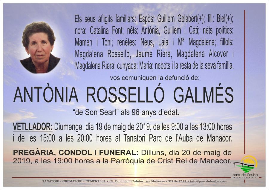 ANTÃ'NIA ROSELLÓ GALMÉS