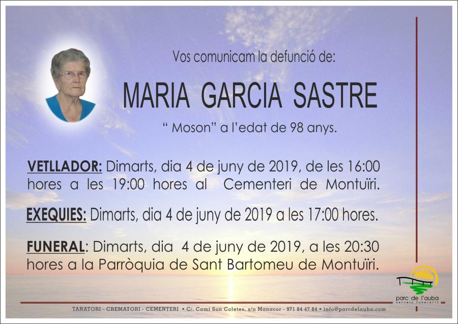 MARIA GARCIA SASTRE