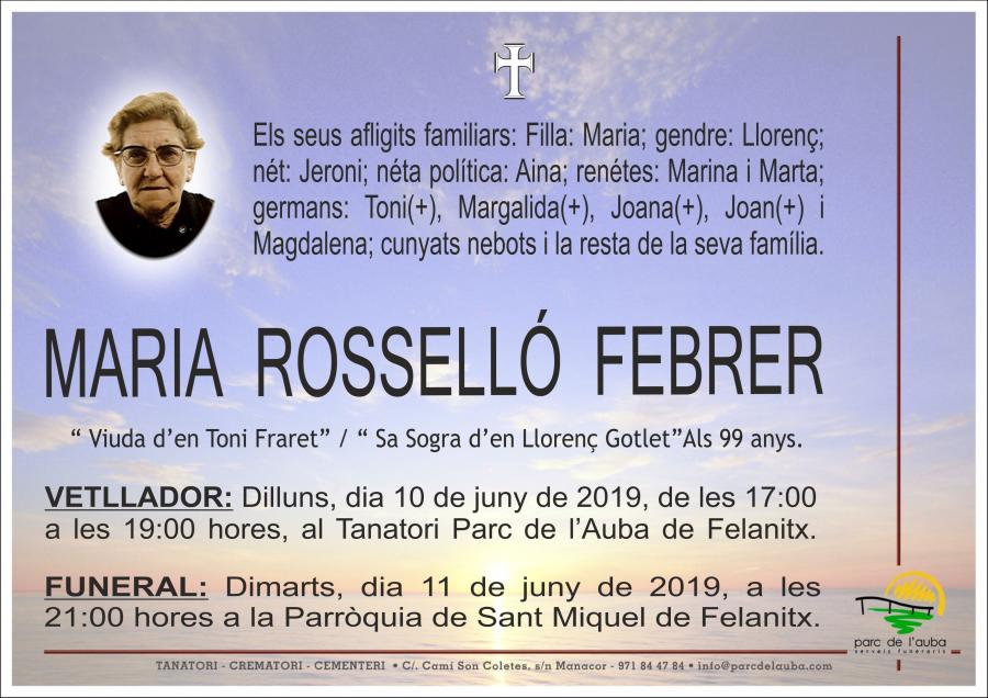 MARIA ROSSELLÓ FEBRER