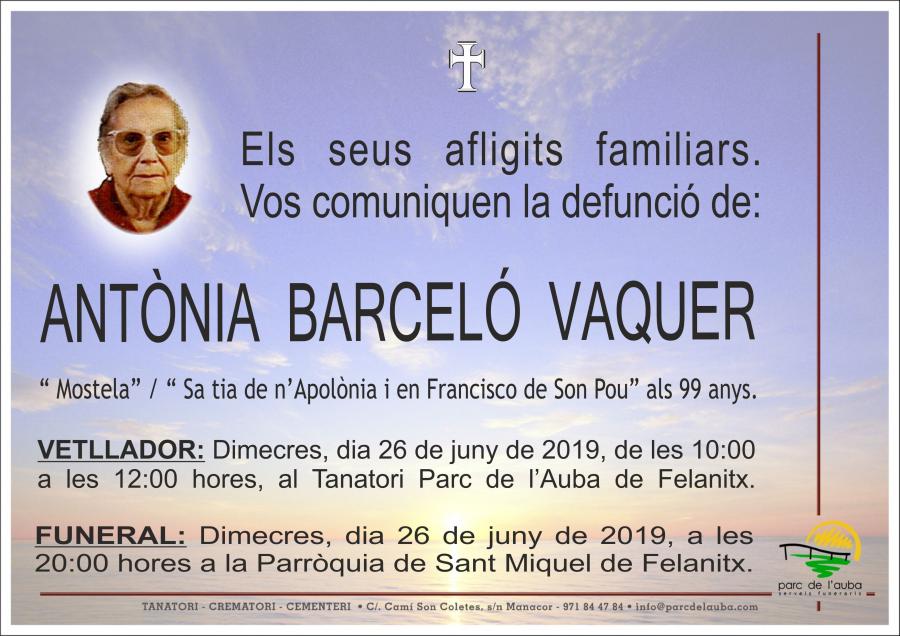 ANTÃ'NIA BARCELÓ VAQUER