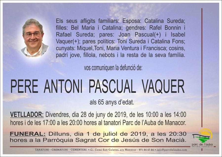 PERE ANTONI PASCUAL VAQUER