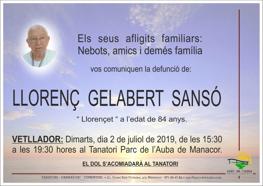 LLORENÇ GELABERT SANSÓ