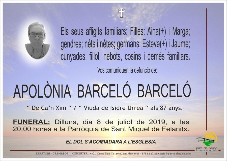 APOLÃ'NIA BARCELÓ BARCELÓ