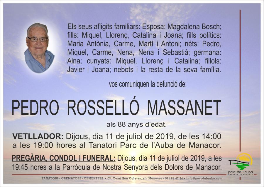 PEDRO ROSSELLÓ MASSANET