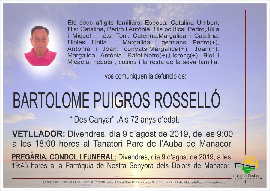 BARTOLOME PUIGROS ROSSELLÓ
