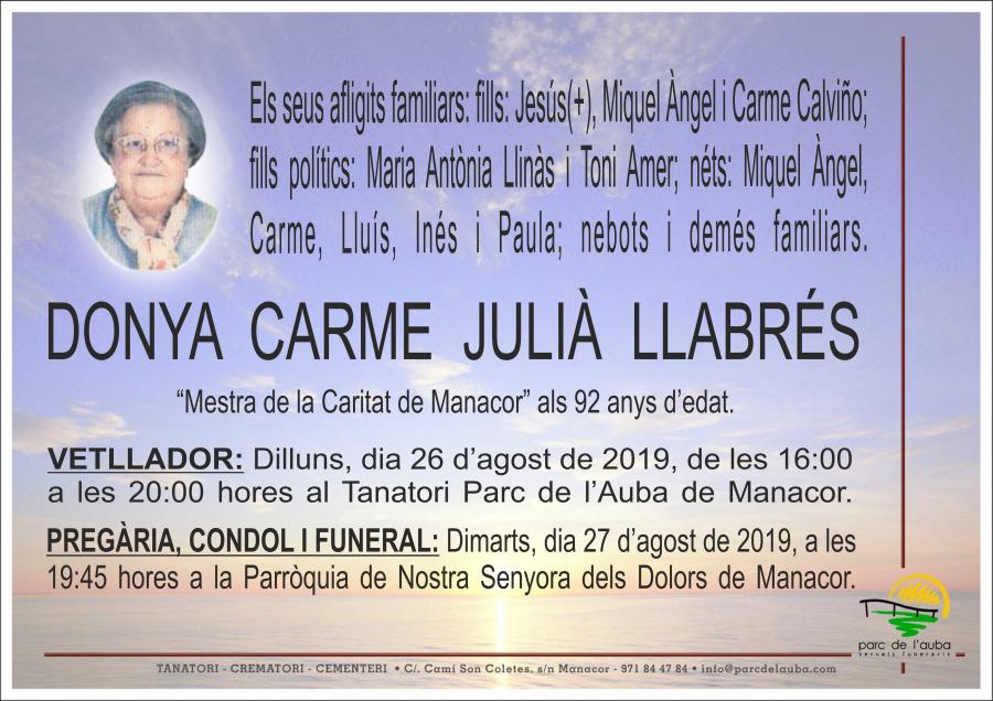 DONYA CARME JULIÀ LLABRÉS