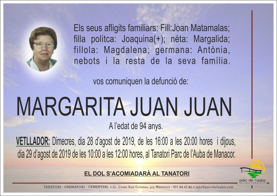 MARGARITA JUAN JUAN