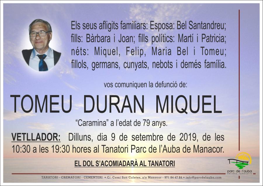 TOMEU DURAN MIQUEL