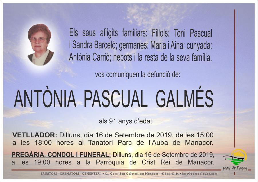 ANTÃ'NIA PASCUAL GALMÉS