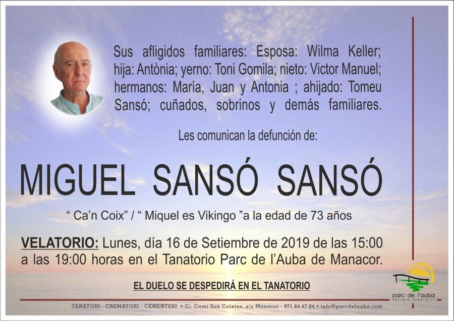 MIGUEL SANSÓ SANSÓ