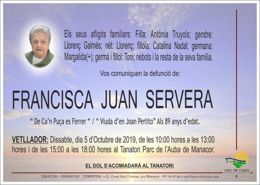 FRANCISCA JUAN SERVERA