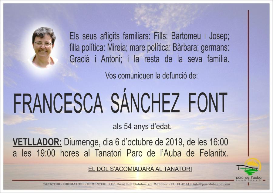 FRANCESCA  SÁNCHEZ FONT