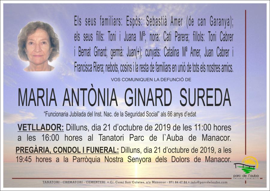 MARIA ANTÃ'NIA GINARD SUREDA