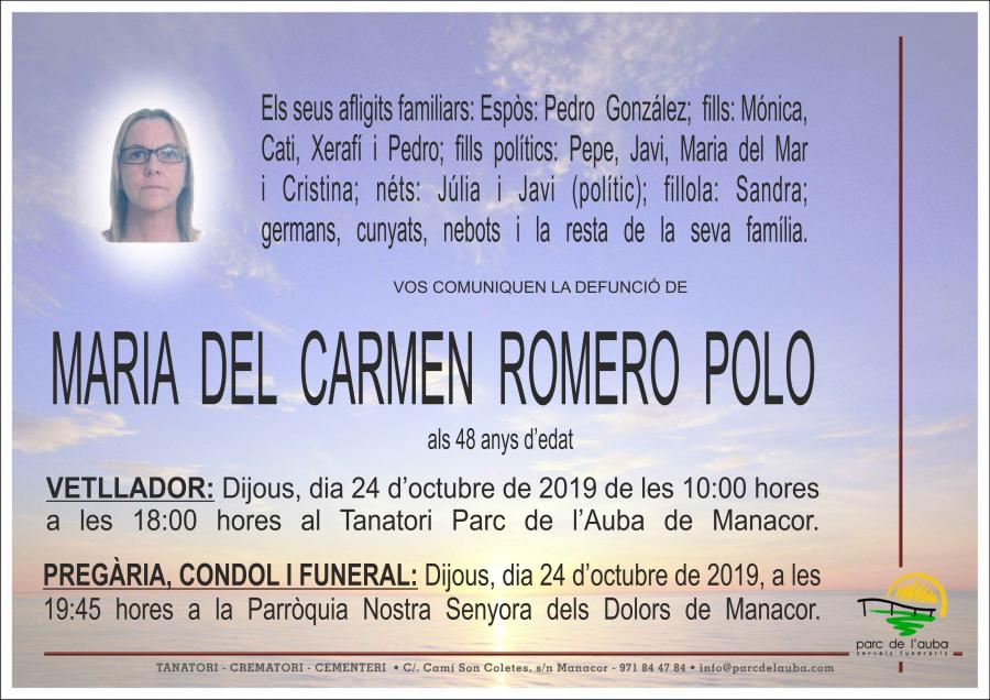 MARÍA DEL CARMEN  ROMERO POLO