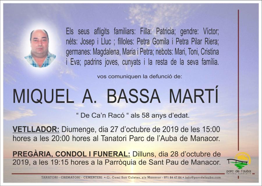 MIQUEL A. BASSA MARTÍ