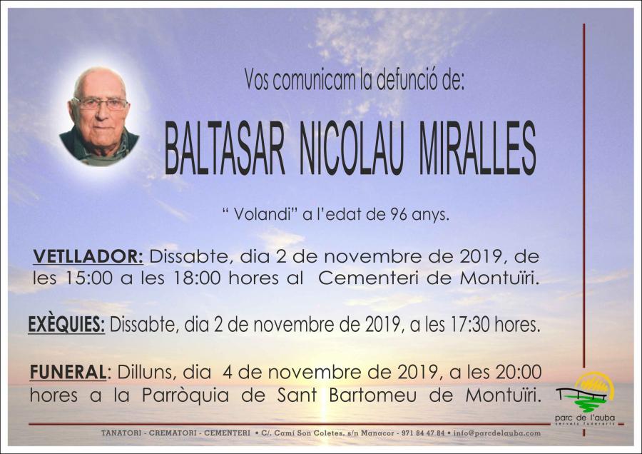 BALTASAR  NICOLAU MIRALLES