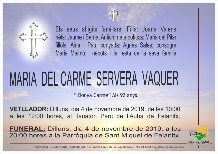 MARIA DEL CARME SERVERA VAQUER