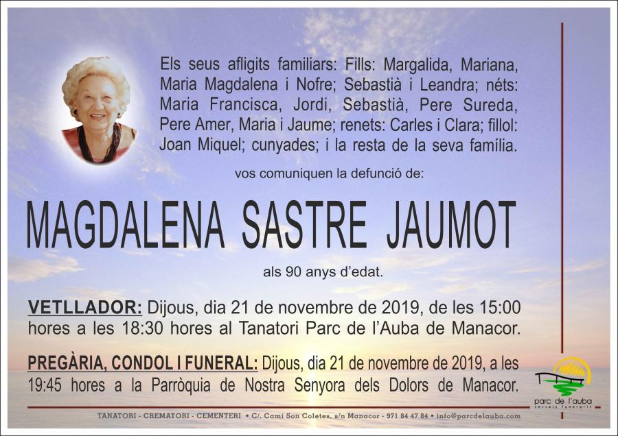 MAGDALENA SASTRE JAUMOT