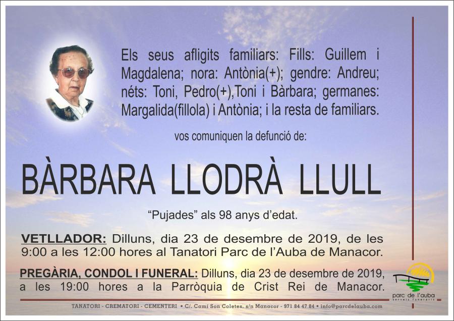 BÀRBARA LLODRÀ  LLULL