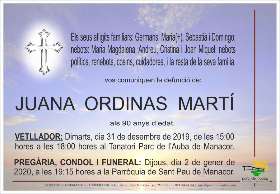 JUANA ORDINAS MARTÍ