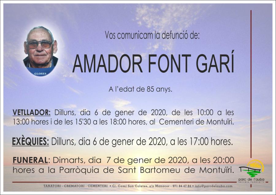 AMADOR  FONT GARÍ