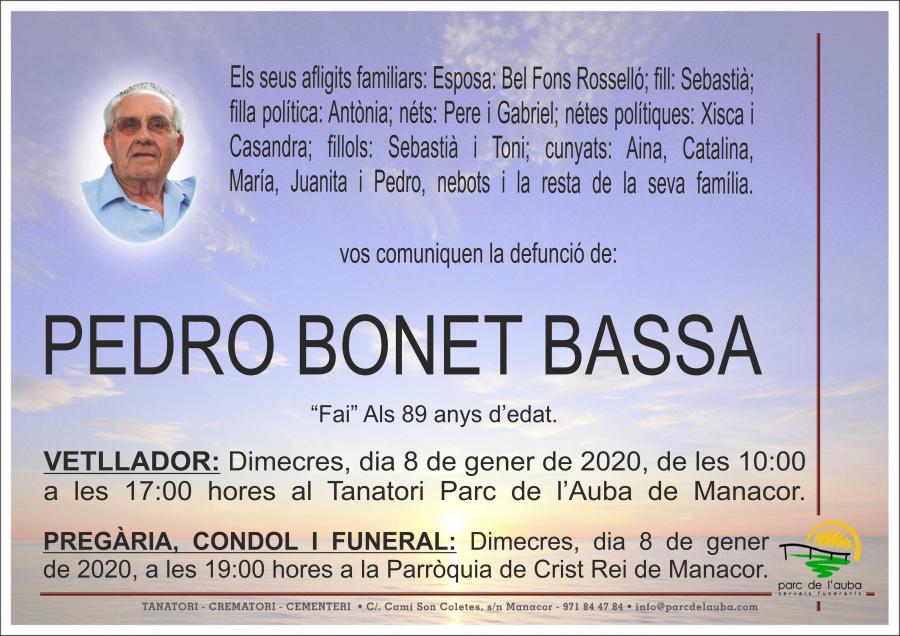 PEDRO BONET BASSA