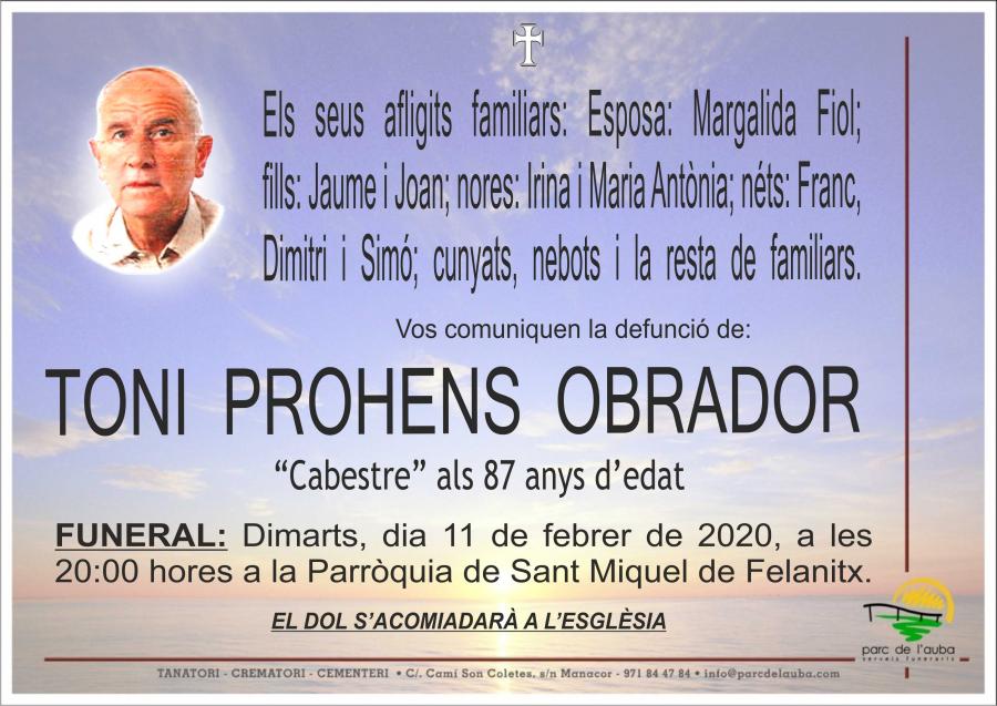 TONI PROHENS OBRADOR