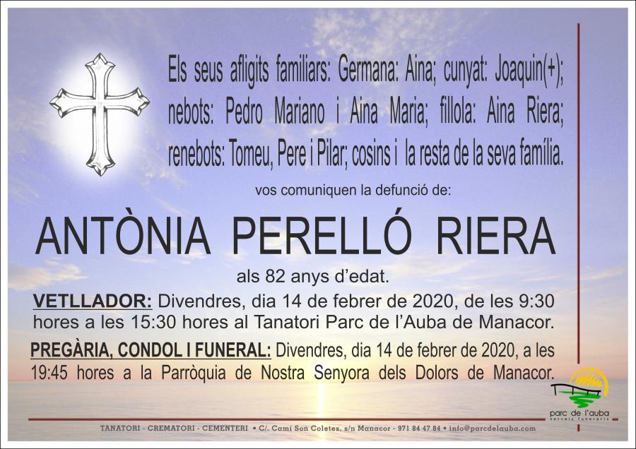 ANTÃ'NIA  PERELLÓ RIERA