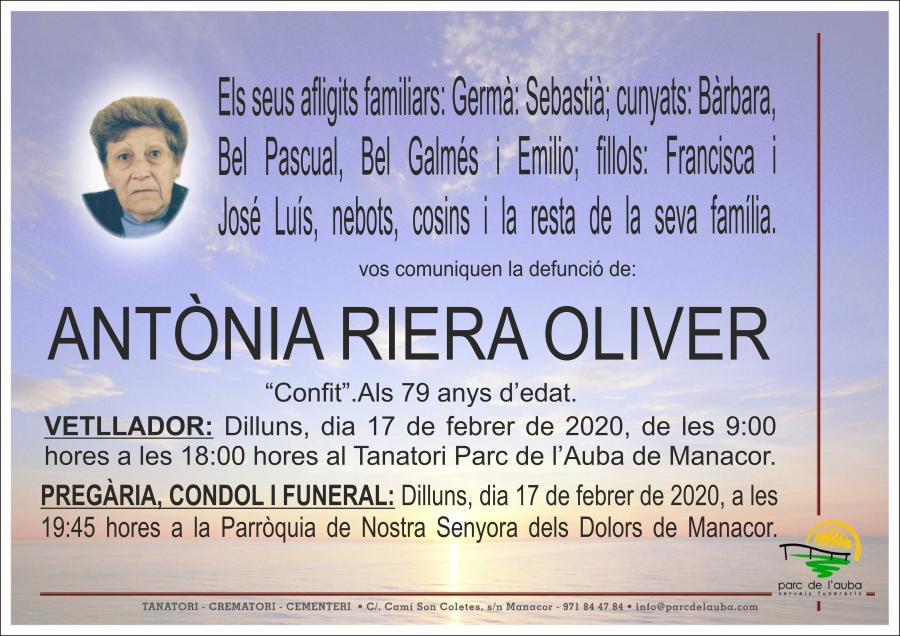 ANTÃ'NIA  RIERA OLIVER