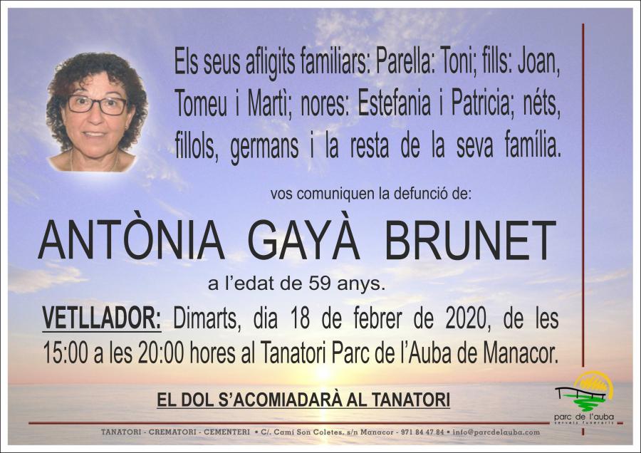 ANTÃ'NIA GAYÀ BRUNET